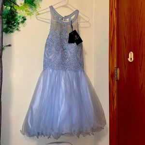 Homecoming light blue dress.